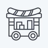 Icon Food Cart. related to City symbol. line style. simple design illustration vector