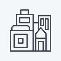 Icon Buildings. related to City symbol. line style. simple design illustration vector