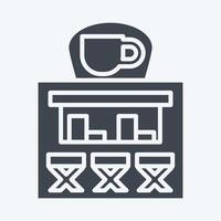 Icon Coffe Shop. related to City symbol. glyph style. simple design illustration vector