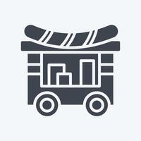 Icon Food Cart. related to City symbol. glyph style. simple design illustration vector