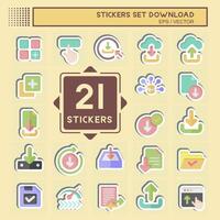 Sticker Set Download. related to Button symbol. simple design illustration vector