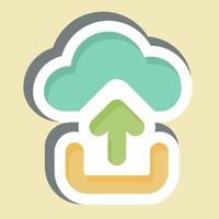 Sticker Cloud Upload. related to Button Download symbol. simple design illustration vector