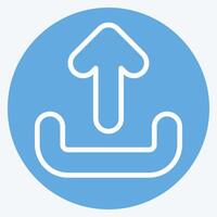 Icon Upload. related to Button Download symbol. blue eyes style. simple design illustration vector