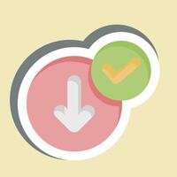 Sticker Download Success. related to Button Download symbol. simple design illustration vector