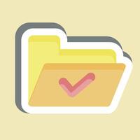 Sticker Folder. related to Button Download symbol. simple design illustration vector