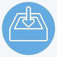 Icon Downloads. related to Button Download symbol. blue eyes style. simple design illustration vector