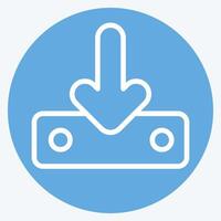 Icon Downloaded. related to Button Download symbol. blue eyes style. simple design illustration vector