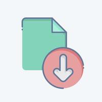 Icon Document. related to Button Download symbol. doodle style. simple design illustration vector