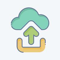 Icon Cloud Upload. related to Button Download symbol. doodle style. simple design illustration vector