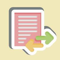 Sticker Transfer. related to Button Download symbol. simple design illustration vector