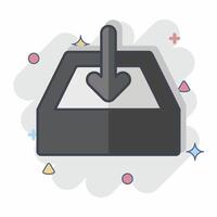 Icon Downloads. related to Button Download symbol. comic style. simple design illustration vector