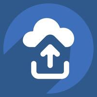 Icon Cloud Upload. related to Button Download symbol. long shadow style. simple design illustration vector