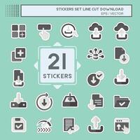 Sticker line cut Set Download. related to Button symbol. simple design illustration vector