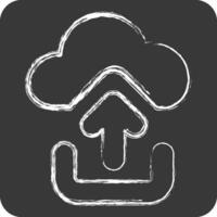 Icon Cloud Upload. related to Button Download symbol. chalk Style. simple design illustration vector
