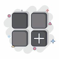 Icon App. related to Button Download symbol. comic style. simple design illustration vector