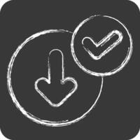 Icon Download Success. related to Button Download symbol. chalk Style. simple design illustration vector