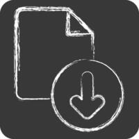 Icon Document. related to Button Download symbol. chalk Style. simple design illustration vector