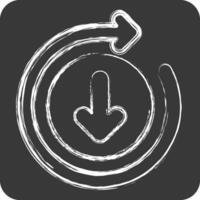 Icon Downloading. related to Button Download symbol. chalk Style. simple design illustration vector