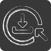 Icon Click To Download. related to Button Download symbol. chalk Style. simple design illustration vector