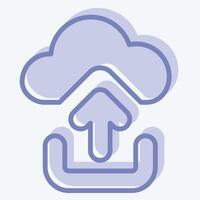 Icon Cloud Upload. related to Button Download symbol. two tone style. simple design illustration vector