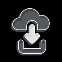 Icon Cloud Download. related to Button Download symbol. glossy style. simple design illustration vector