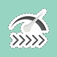 Sticker line cut Speed. related to Button Download symbol. simple design illustration vector