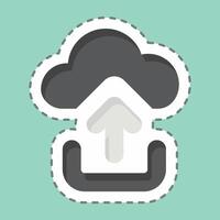 Sticker line cut Cloud Upload. related to Button Download symbol. simple design illustration vector