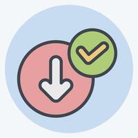 Icon Download Success. related to Button Download symbol. flat style. simple design illustration vector