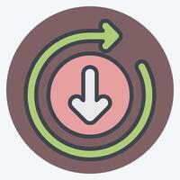 Icon Downloading. related to Button Download symbol. flat style. simple design illustration vector