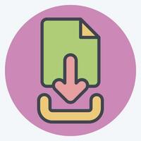 Icon Download File. related to Button Download symbol. flat style. simple design illustration vector