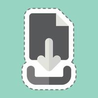 Sticker line cut Download File. related to Button Download symbol. simple design illustration vector