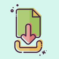 Icon Download File. related to Button Download symbol. MBE style. simple design illustration vector