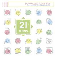 Icon Set Download. related to Button symbol. Color Spot Style. simple design illustration vector