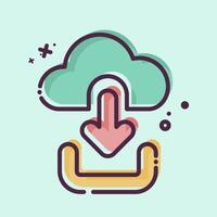 Icon Cloud Download. related to Button Download symbol. MBE style. simple design illustration vector