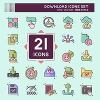 Icon Set Download. related to Button symbol. MBE style. simple design illustration vector