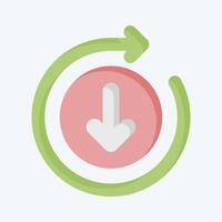 Icon Downloading. related to Button Download symbol. color mate style. simple design illustration vector