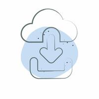 Icon Cloud Download. related to Button Download symbol. Color Spot Style. simple design illustration vector