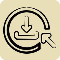 Icon Click To Download. related to Button Download symbol. hand drawn style. simple design illustration vector
