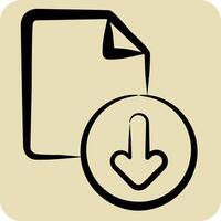 Icon Document. related to Button Download symbol. hand drawn style. simple design illustration vector