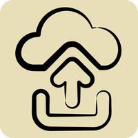 Icon Cloud Upload. related to Button Download symbol. hand drawn style. simple design illustration vector