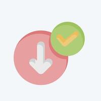 Icon Download Success. related to Button Download symbol. color mate style. simple design illustration vector