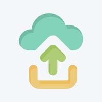 Icon Cloud Upload. related to Button Download symbol. color mate style. simple design illustration vector