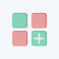 Icon App. related to Button Download symbol. color mate style. simple design illustration vector