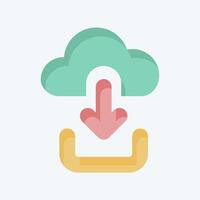 Icon Cloud Download. related to Button Download symbol. color mate style. simple design illustration vector