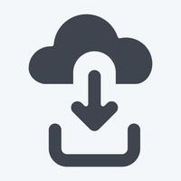 Icon Cloud Download. related to Button Download symbol. glyph style. simple design illustration vector