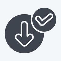 Icon Download Success. related to Button Download symbol. glyph style. simple design illustration vector