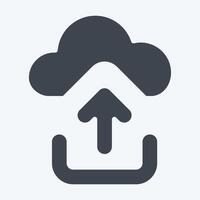 Icon Cloud Upload. related to Button Download symbol. glyph style. simple design illustration vector