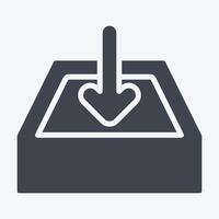 Icon Downloads. related to Button Download symbol. glyph style. simple design illustration vector