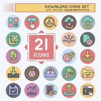 Icon Set Download. related to Button symbol. flat style. simple design illustration vector