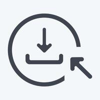 icono hacer clic a descargar. relacionado a botón descargar símbolo. glifo estilo. sencillo diseño ilustración vector